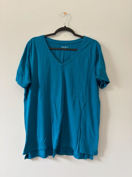 Eddie Bauer Tops - Classic V-Neck Women's Tee in Teal - Eddie Bauer
